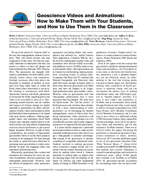 (PDF) Geoscience Videos and Animations: How to Make Them with Your ...