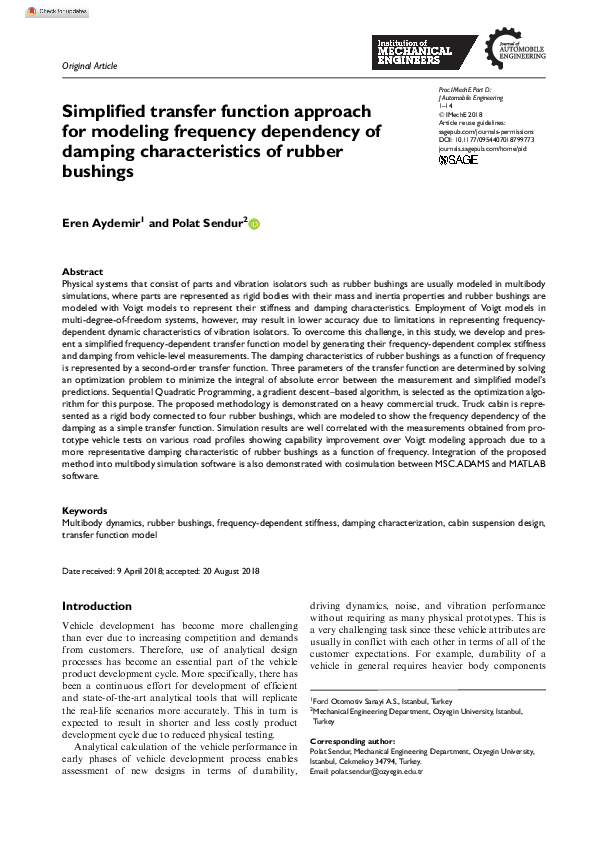 (PDF) Simplified transfer function approach for modeling frequency ...
