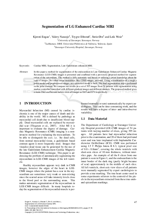 (PDF) Segmentation of LG Enhanced Cardiac MRI