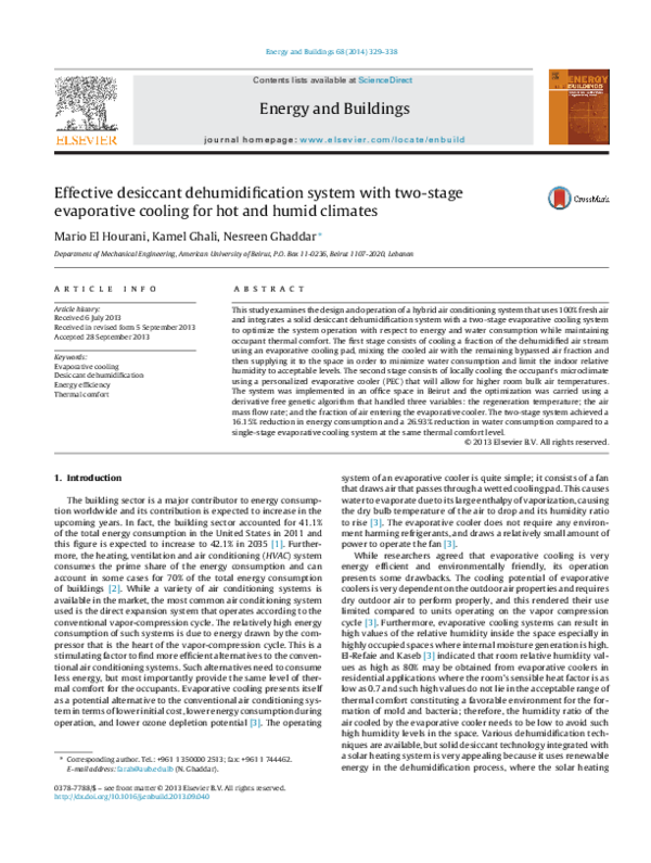 (PDF) Effective desiccant dehumidification system with twostage