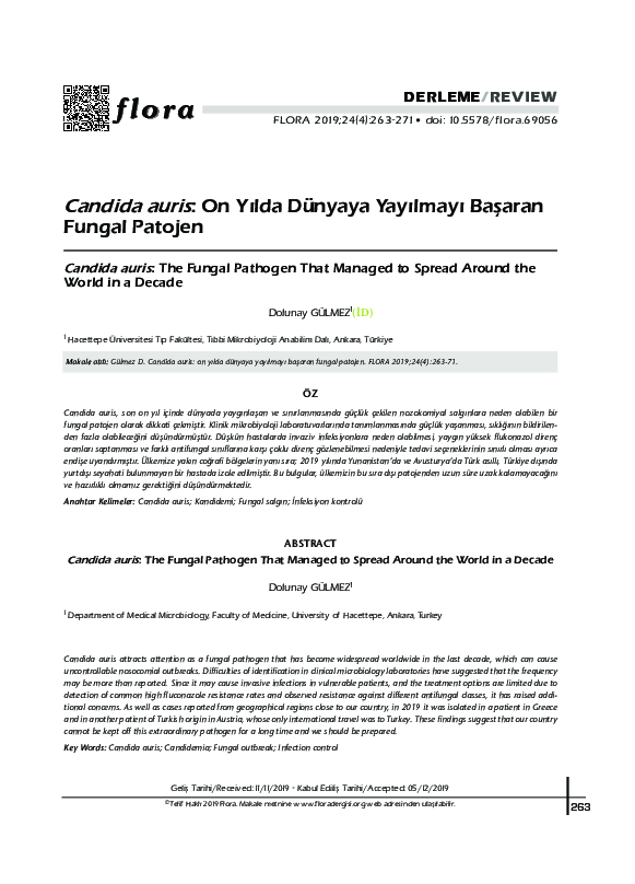 (PDF) Candida auris: The Fungal Pathogen That Managed to Spread Around ...