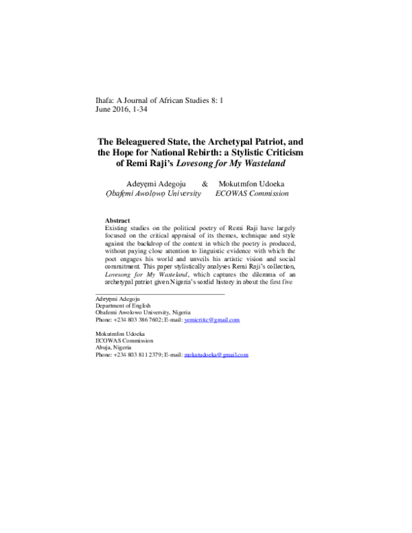 (PDF) The Beleaguered State, the Archetypal Patriot, and the Hope for ...