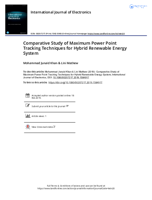 (PDF) Comparative Study of Maximum Power Point Tracking Algorithms for ...
