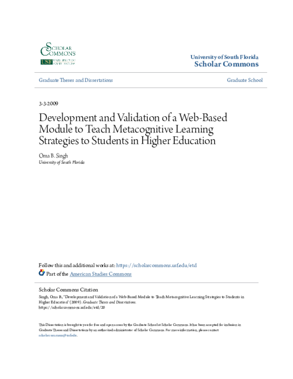 (PDF) Development and validation of a web-based module to teach ...
