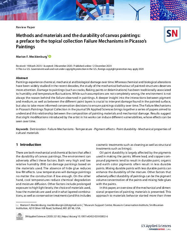 (PDF) Methods and materials and the durability of canvas paintings: a ...