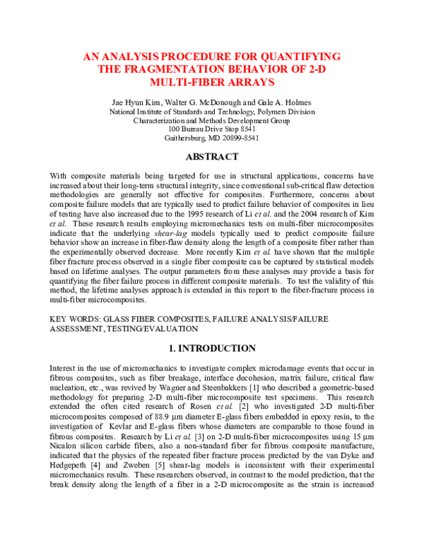 (PDF) An Analysis Procedure for Quantifying the Fragmentation Behavior ...