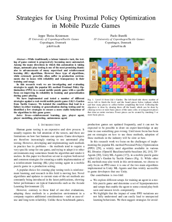(PDF) Strategies for Using Proximal Policy Optimization in Mobile ...