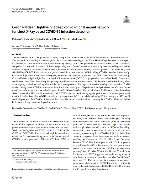 (PDF) Corona-Nidaan: lightweight deep convolutional neural network for ...