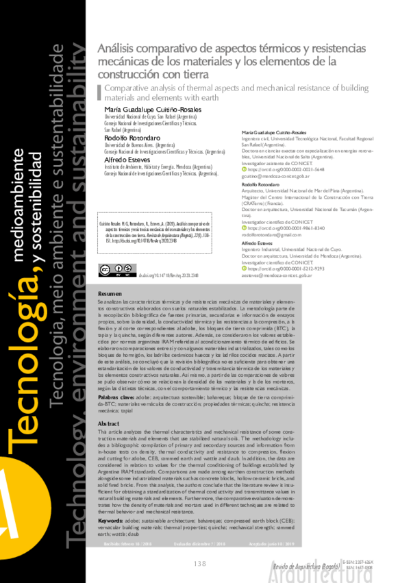 (PDF) Comparative analysis of thermal aspects and mechanical resistance ...