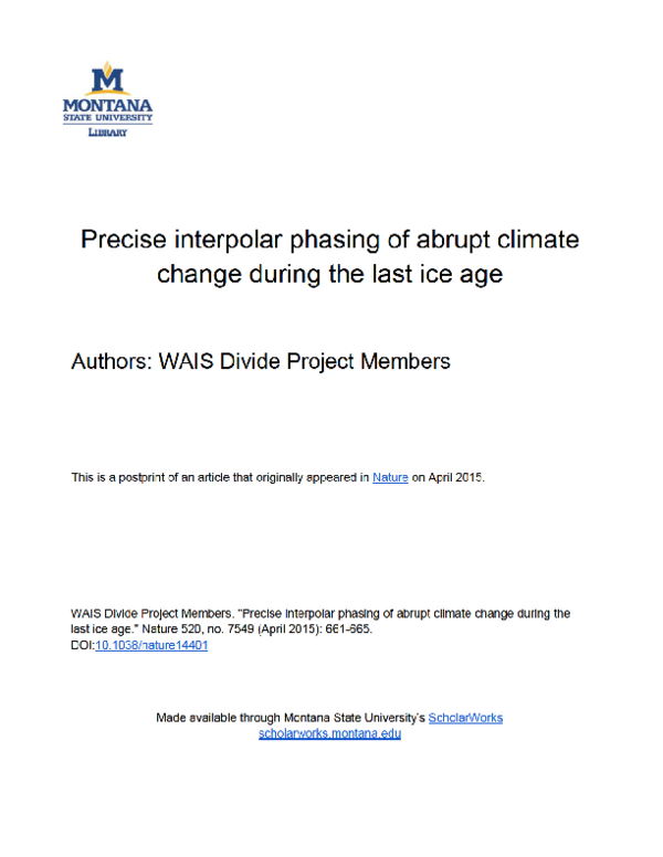 (PDF) Precise interpolar phasing of abrupt climate change during the ...