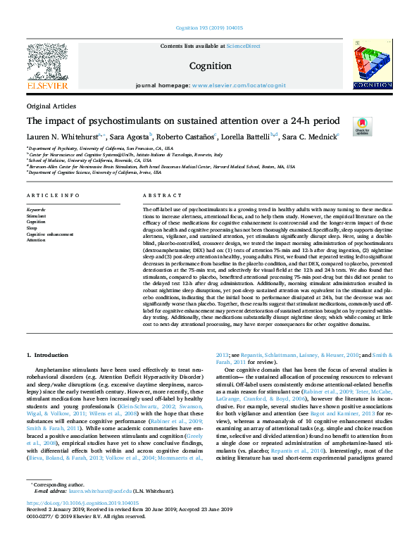 (PDF) The impact of psychostimulants on sustained attention over a 24-h ...