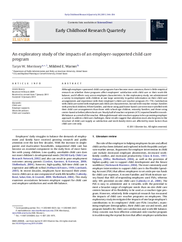 (PDF) An exploratory study of the impacts of an employer-supported ...