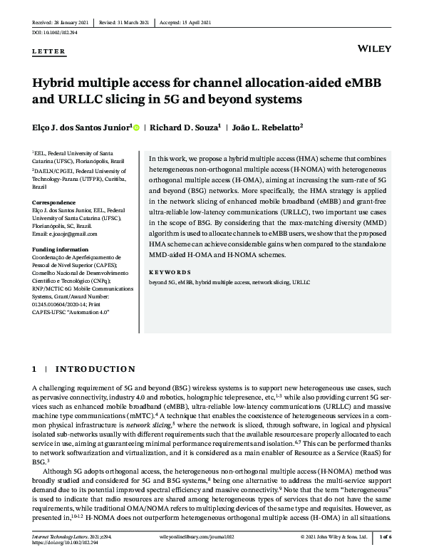 (PDF) Hybrid multiple access for channel allocation‐aided eMBB and ...