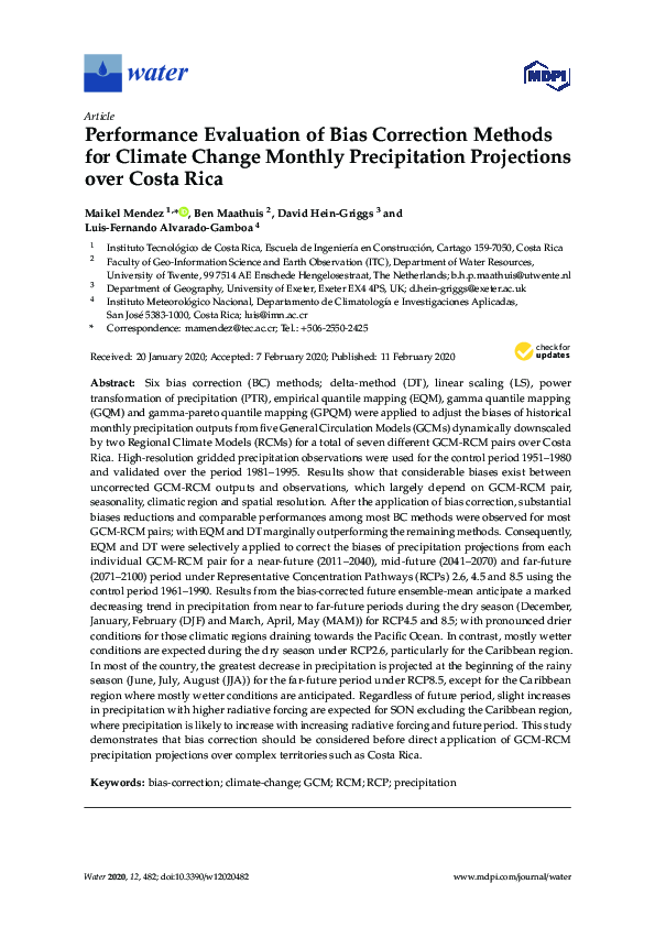 (PDF) Performance Evaluation of Bias Correction Methods for Climate ...