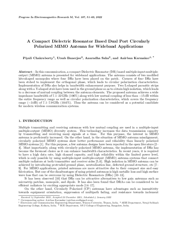(PDF) A Compact Dielectric Resonator Based Dual Port Circularly ...