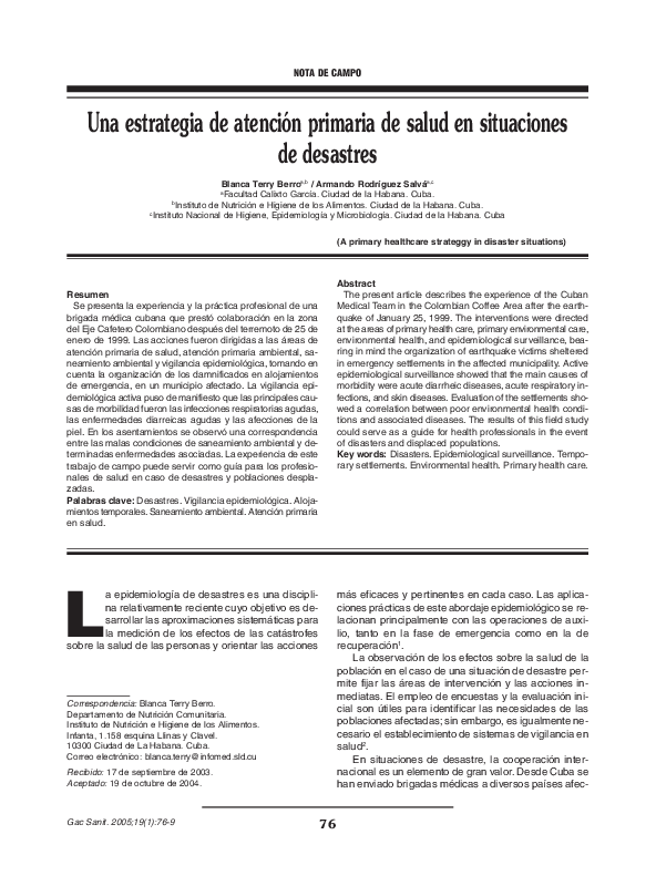 (PDF) Una estrategia de atención primaria de salud en situaciones de ...