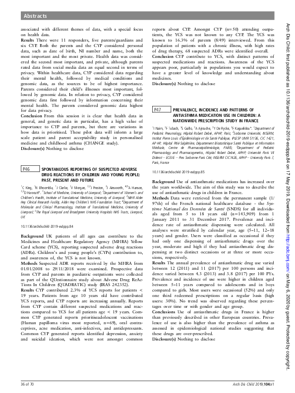 (PDF) P46 Spontaneous reporting of suspected adverse drug reactions by ...