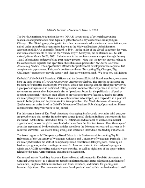 (PDF) Editor’s Forward