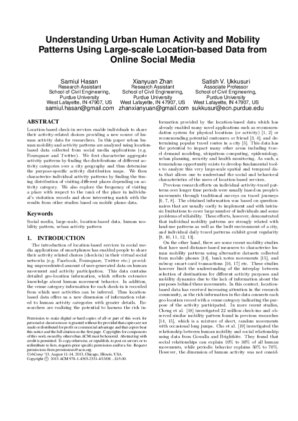 (PDF) Understanding urban human activity and mobility patterns using ...