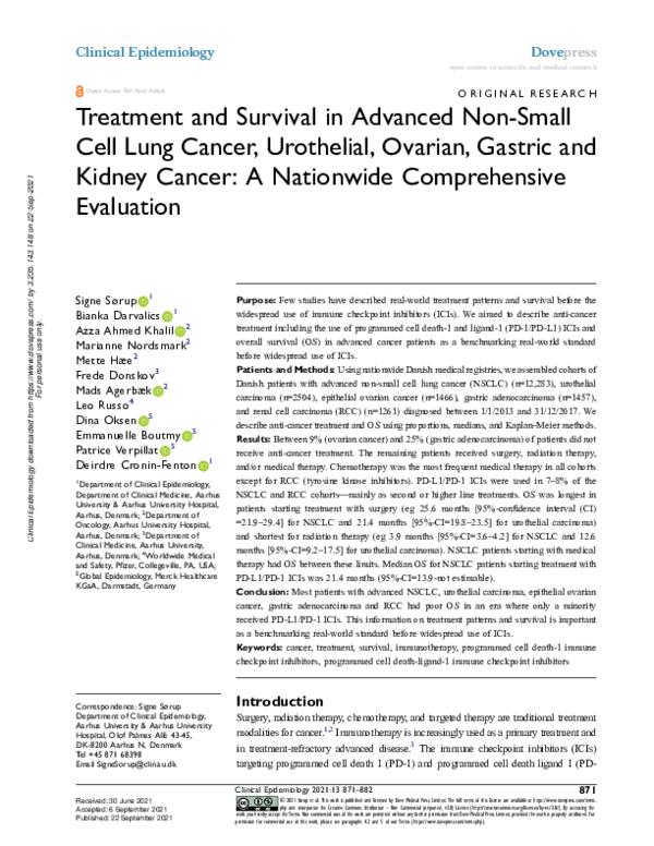 (PDF) Treatment and Survival in Advanced Non-Small Cell Lung Cancer ...