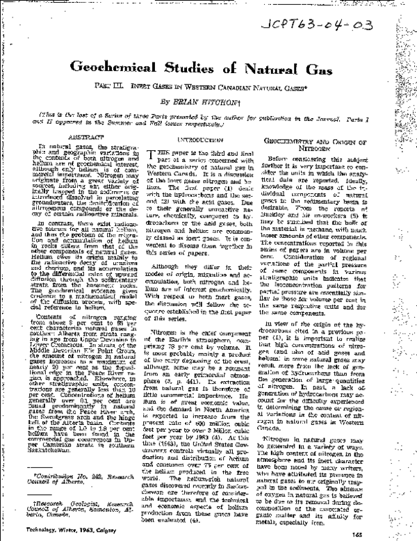 (PDF) Geochemical Studies of Natural Gas Part III. Inert Gases in ...