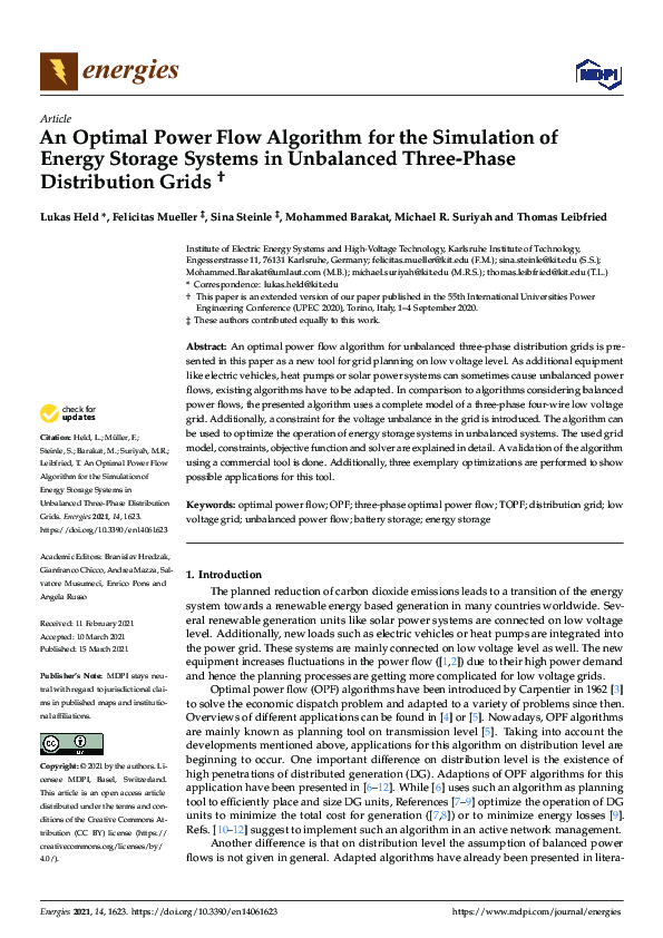 (PDF) An Optimal Power Flow Algorithm for the Simulation of Energy ...