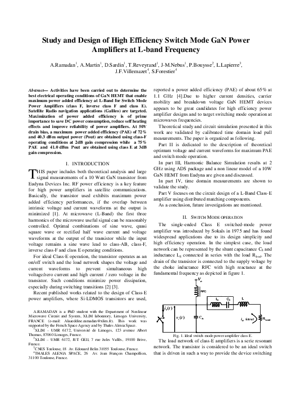 (PDF) Study and design of high efficiency switch mode GaN power ...