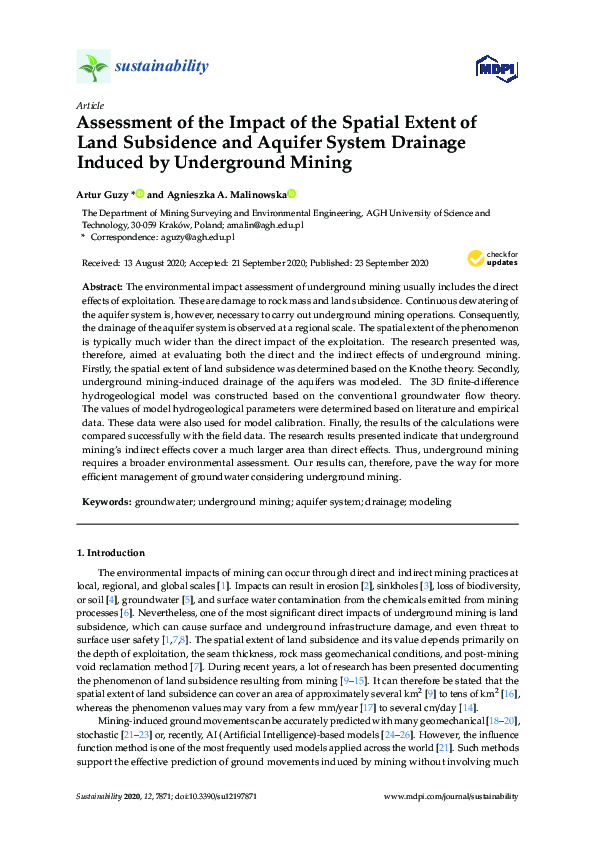 (PDF) Assessment of the Impact of the Spatial Extent of Land Subsidence ...