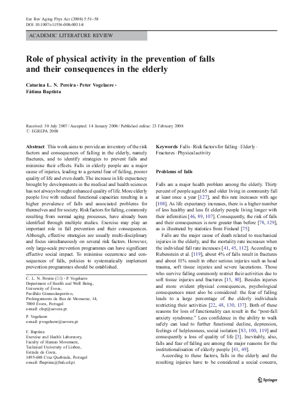 (PDF) Role of physical activity in the prevention of falls and their ...