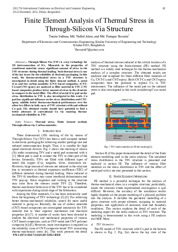 (PDF) Finite element analysis of thermal stress in Through-Silicon Via ...