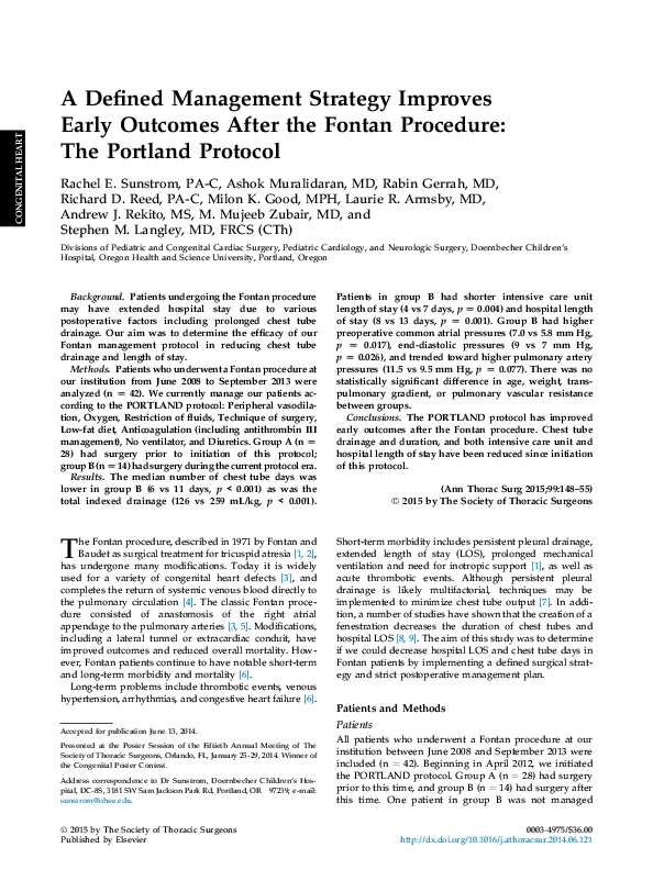 (PDF) A Defined Management Strategy Improves Early Outcomes After the ...