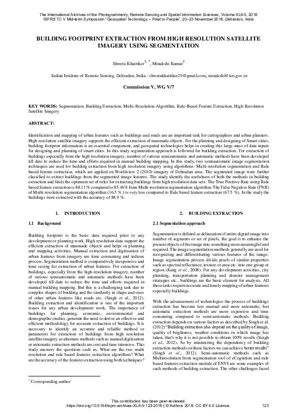 (PDF) Building Footprint Extraction from High Resolution Satellite ...