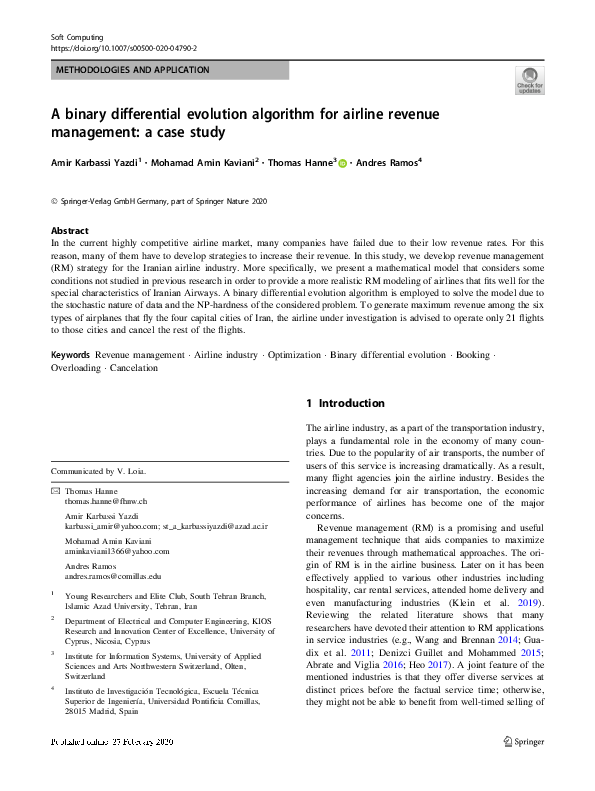 (PDF) A binary differential evolution algorithm for airline revenue ...