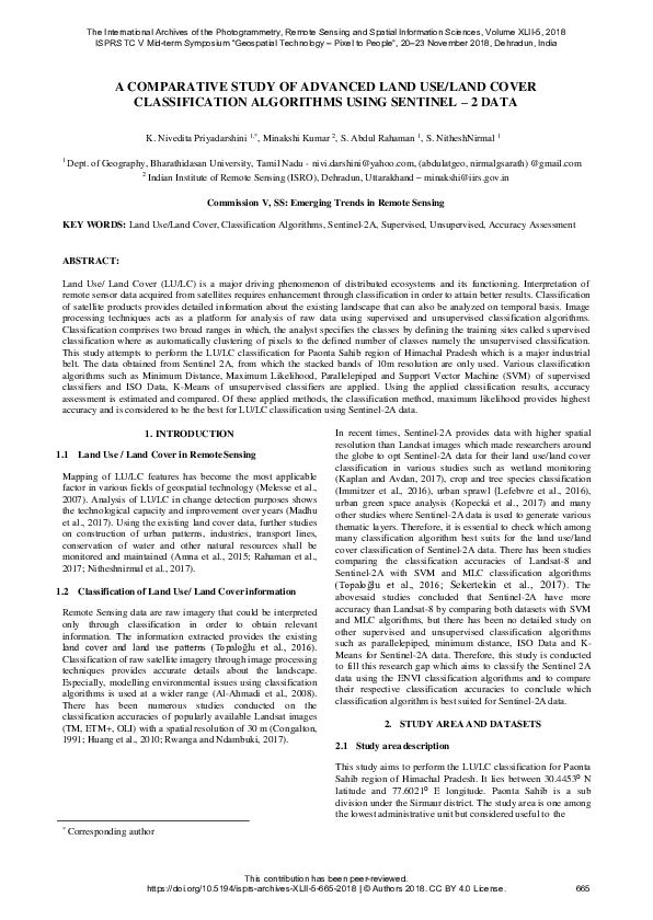 (PDF) A Comparative Study of Advanced Land Use/Land Cover ...