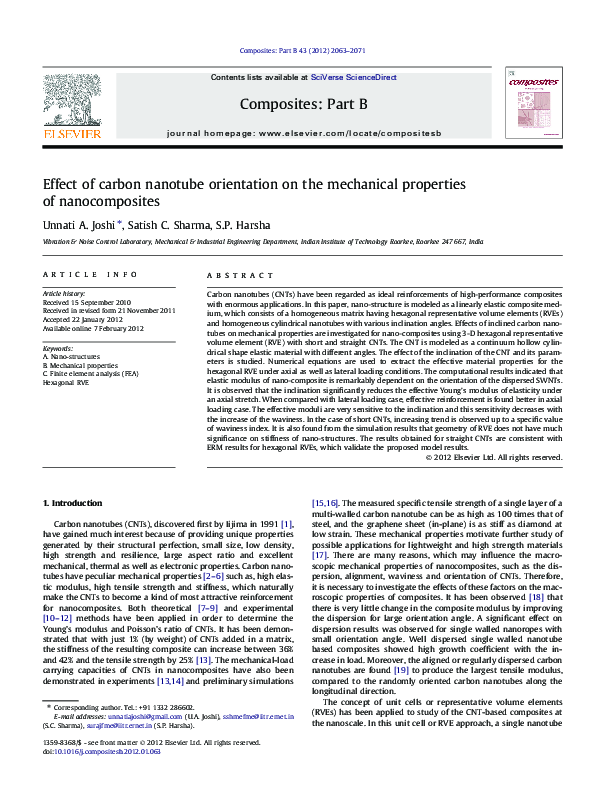 (PDF) Effect of carbon nanotube orientation on the mechanical ...