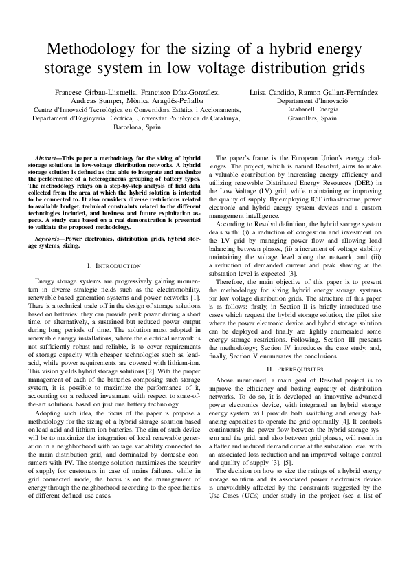 (PDF) Methodology for the sizing of a hybrid energy storage system in ...