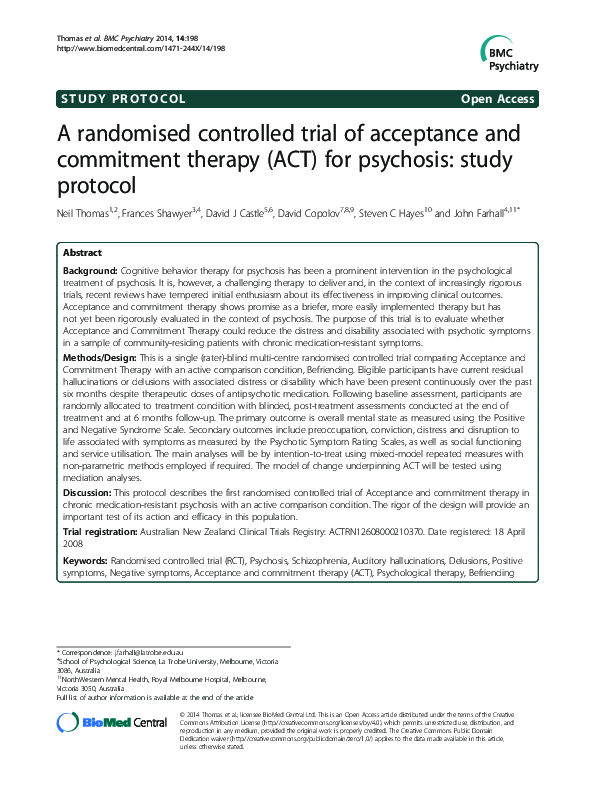 (PDF) A randomised controlled trial of acceptance and commitment ...