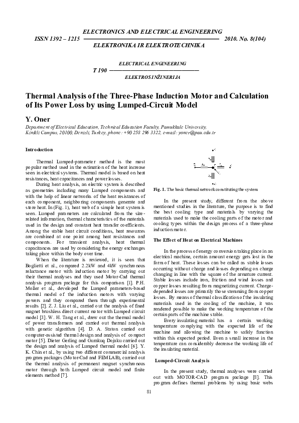 (PDF) Thermal Analysis of the Three-Phase Induction Motor and ...