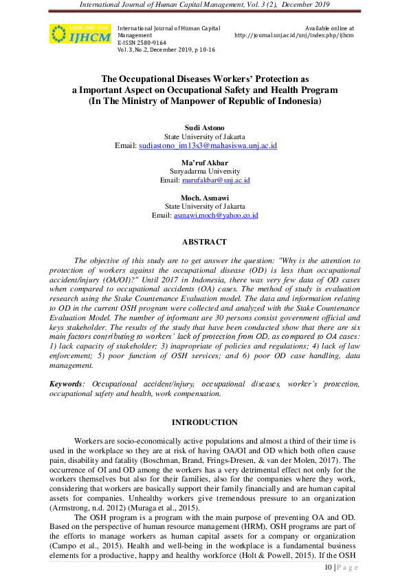 (PDF) Occupational Diseases Workers’ Protection as a Important Aspect ...
