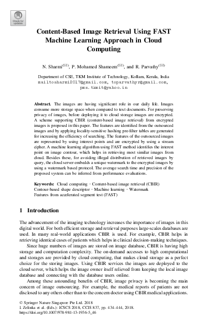 (PDF) Content-Based Image Retrieval Using FAST Machine Learning ...