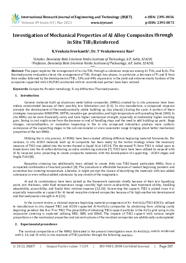 (PDF) Investigation of Mechanical Properties of Al Alloy Composites ...