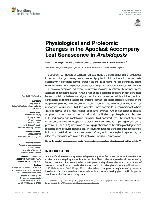 (PDF) Physiological and Proteomic Changes in the Apoplast Accompany ...