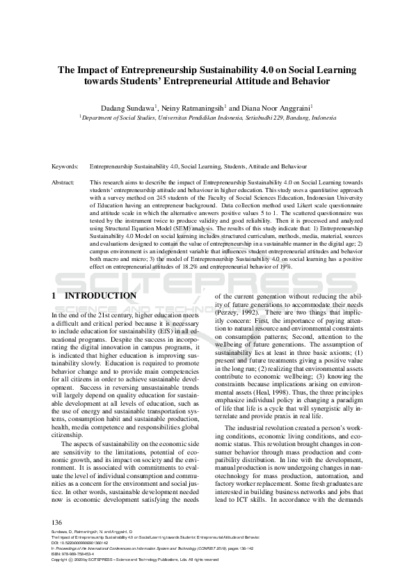 (PDF) The Impact of Entrepreneurship Sustainability 4.0 on Social ...