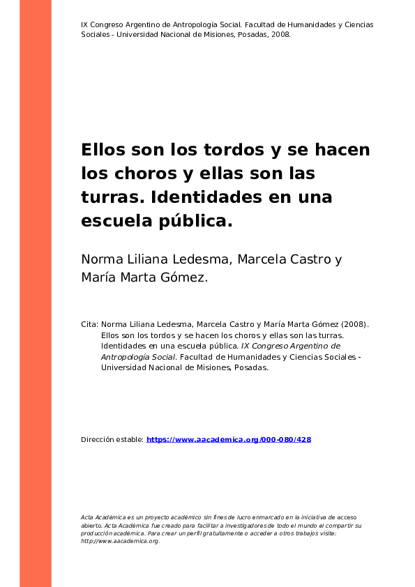 (PDF) Ellos son los tordos y se hacen los choros y ellas son las turras ...