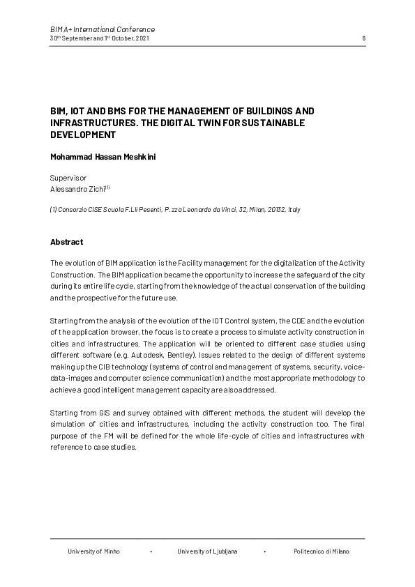 (PDF) Bim, Iot and BMS for the Management of Buildings and ...