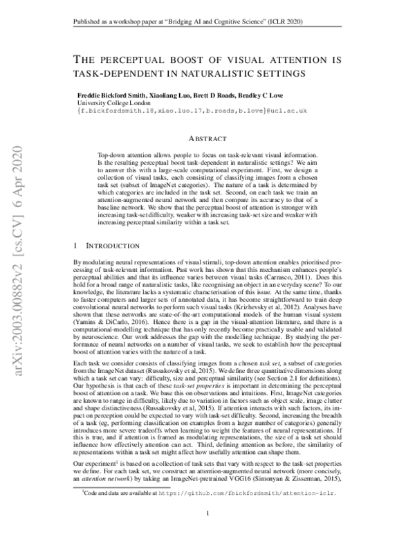 (PDF) The perceptual boost of visual attention is task-dependent in ...