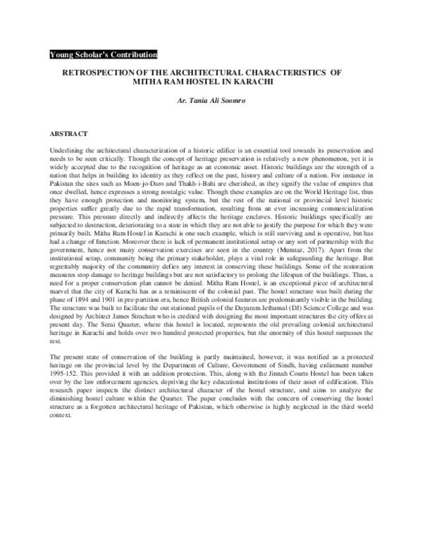 (PDF) Retrospection of the Architectural Characteristics of Mitha Ram ...