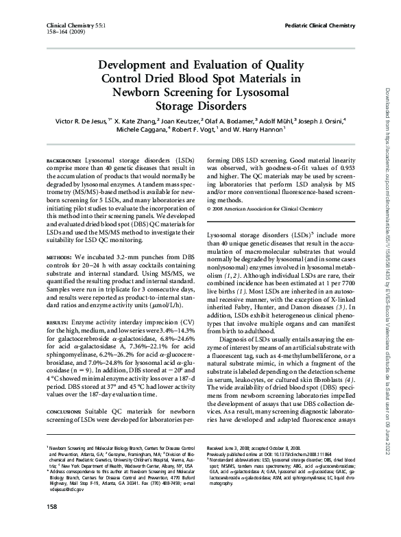 (PDF) Development and Evaluation of Quality Control Dried Blood Spot ...