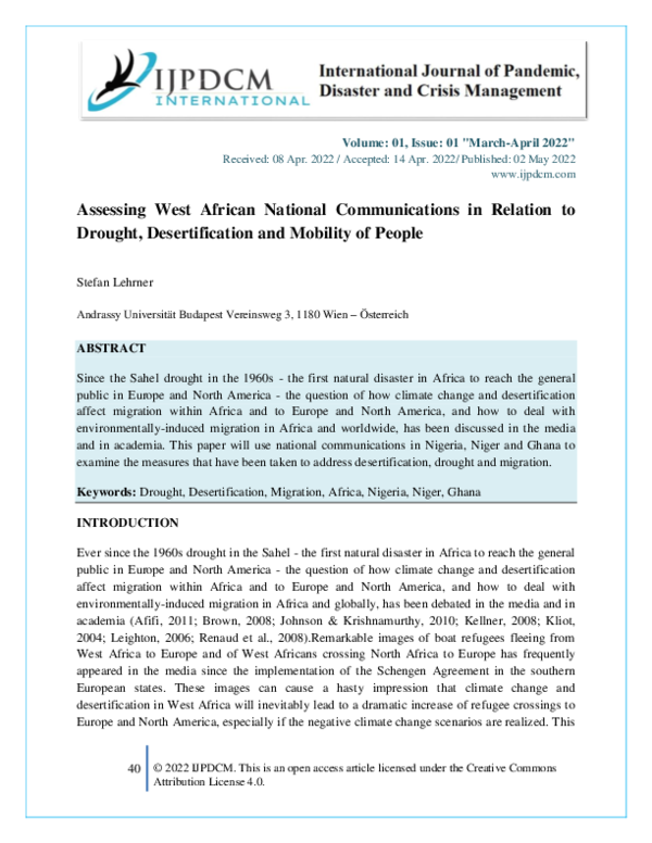 PDF) Assessing West African National Communications in