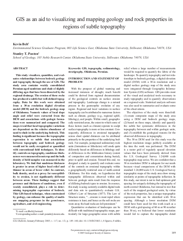 (PDF) GIS as an aid to visualizing and mapping geology and rock ...